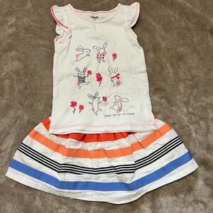 Gymboree White and Orange Kids Matching Set 2T